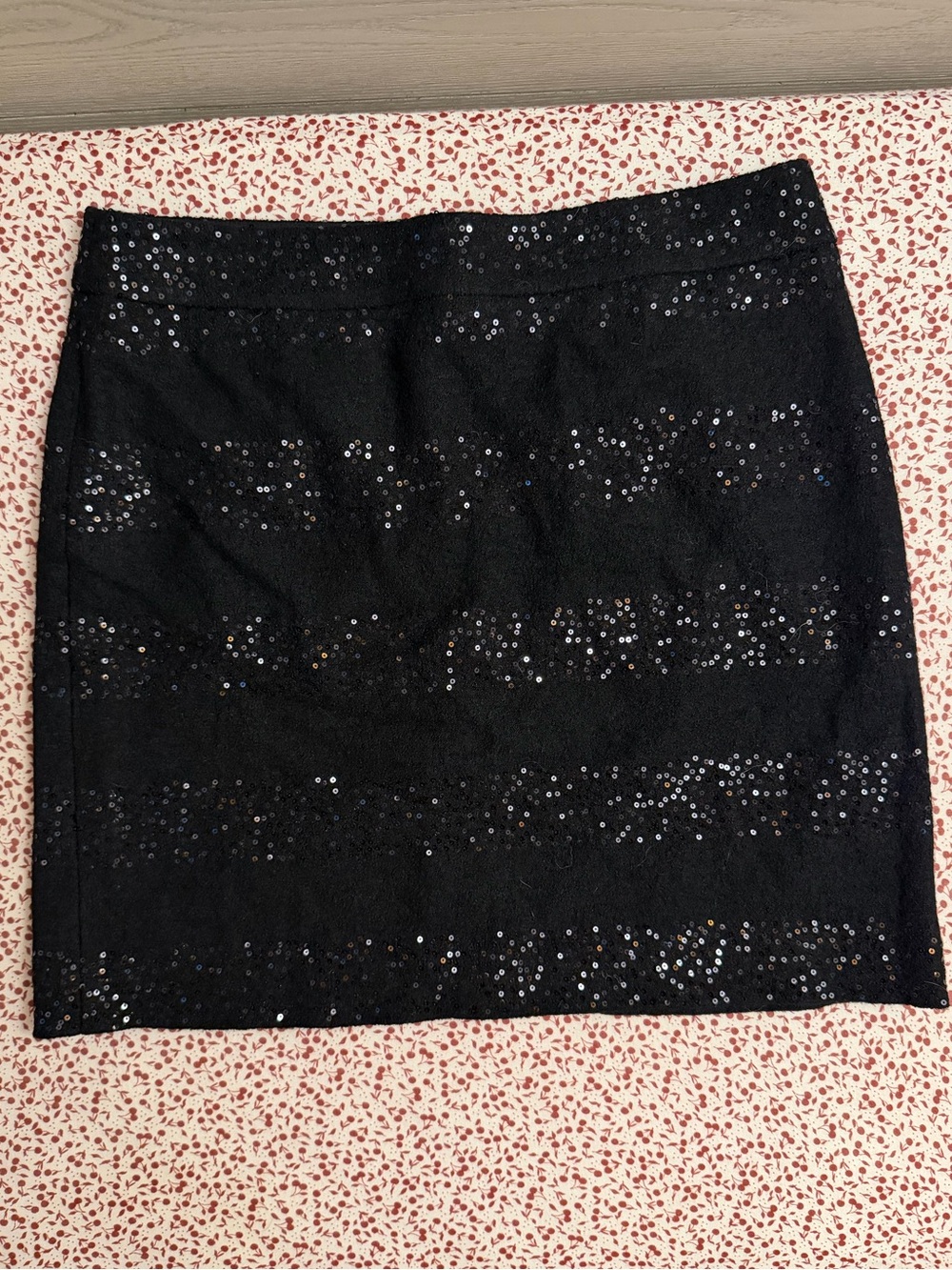 LOFT Black Sequin Mini Skirt